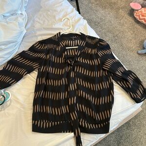 Black and brown patterned blouse